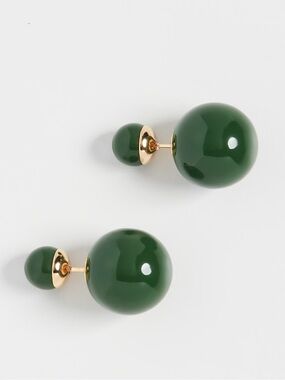 Shashi verde double ball earrings